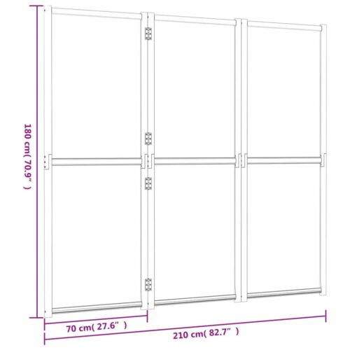 3-Panel Room Divider Cream White 210x180cm - Image 7