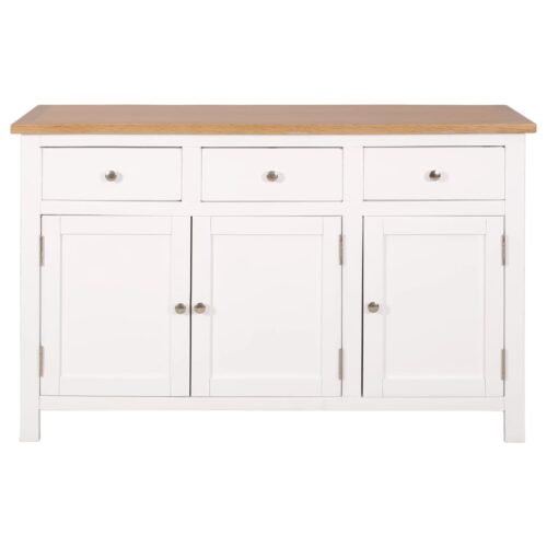 Sideboard 110x33.5x70cm Solid Oak Wood - Image 3