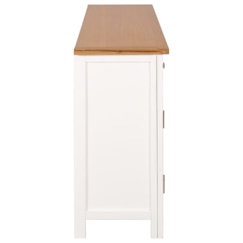 Sideboard 110x33.5x70cm Solid Oak Wood - Image 4