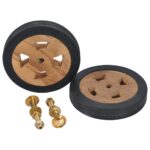 Sun Lounger Spare Wheels 2pcs Solid Teak Wood