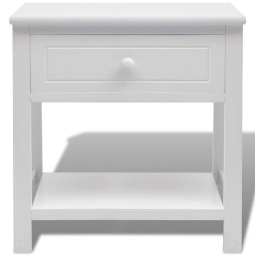 Bedside Cabinet Wood White - Image 3