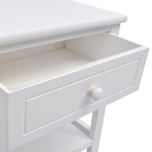 Bedside Cabinet Wood White - Image 5