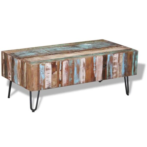 Coffee Table Solid Reclaimed Wood 100x50x38cm - Image 2