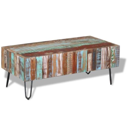 Coffee Table Solid Reclaimed Wood 100x50x38cm - Image 3