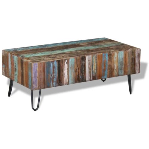 Coffee Table Solid Reclaimed Wood 100x50x38cm - Image 5