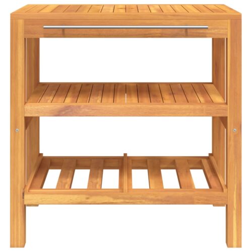 Bathroom Vanity Cabinet with 2 Shelves 74x45x75cm Solid Wood - Image 3