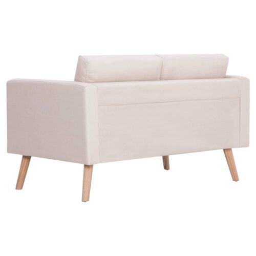 2-Seater Sofa Fabric Cream - Image 4