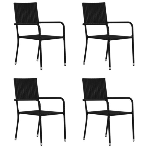 5-Piece Garden Dining Set Black - Image 2