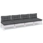 4-Seater Garden Sofa Set Outdoor Patio Lounge Chairs Furniture Solid Pine Wood Anthracite