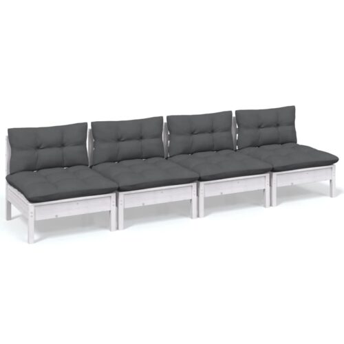 4-Seater Garden Sofa Set Outdoor Patio Lounge Chairs Furniture Solid Pine Wood Anthracite
