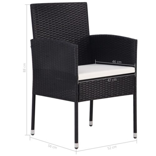 5pcs Outdoor Dining Set Garden Patio Bistro Chairs Table Wicker Rattan Furniture - Image 7