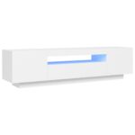 TV Cabinet with LED Lights White 160x35x40cm
