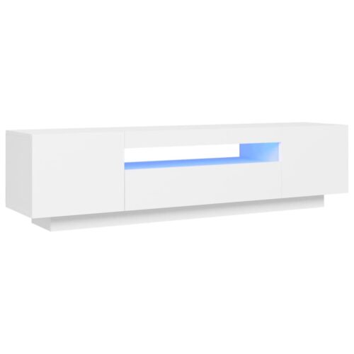 TV Cabinet with LED Lights White 160x35x40cm