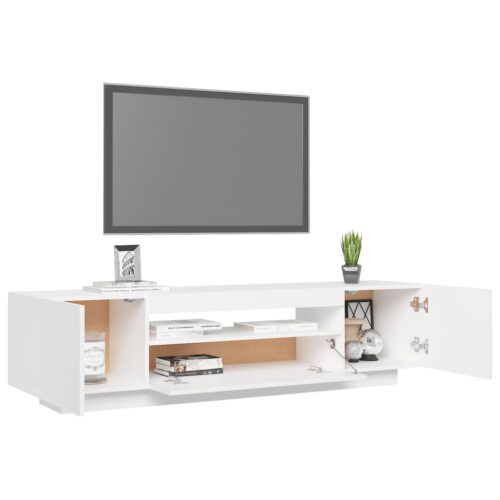 TV Cabinet with LED Lights White 160x35x40cm - Image 6