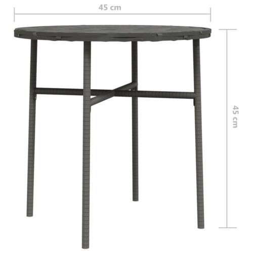 Tea Table Grey 45cm Poly Rattan - Image 6