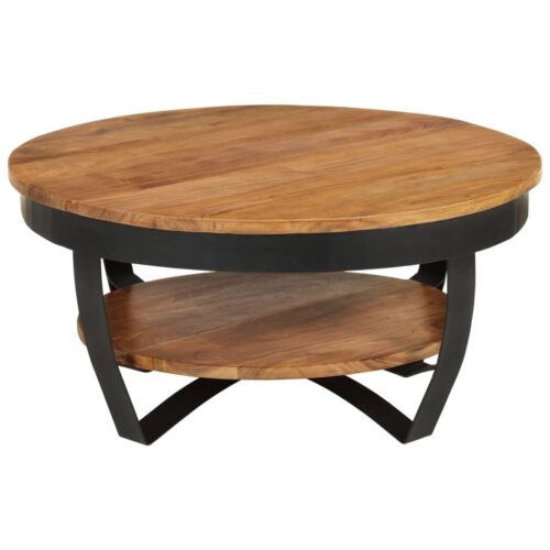 Coffee Table 65x65x32cm Solid Acacia Wood - Image 3