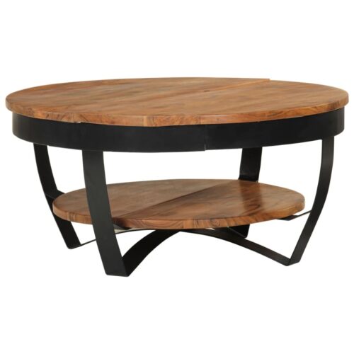 Coffee Table 65x65x32cm Solid Acacia Wood - Image 9