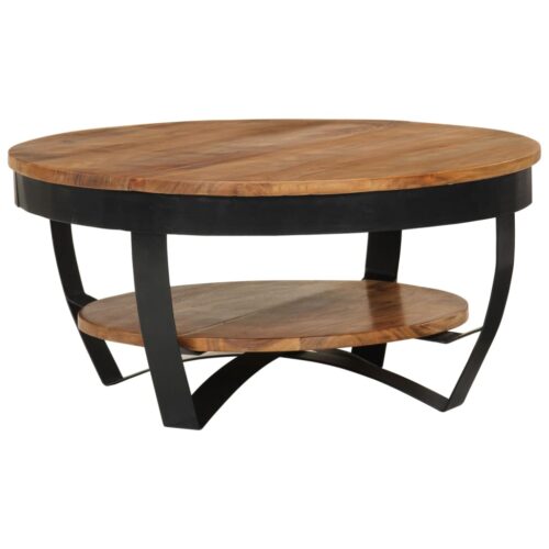 Coffee Table 65x65x32cm Solid Acacia Wood - Image 10