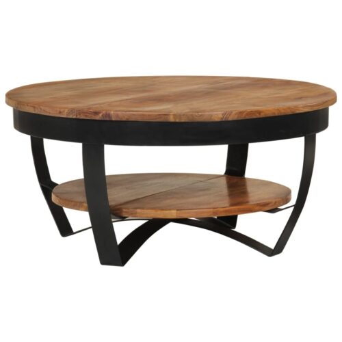 Coffee Table 65x65x32cm Solid Acacia Wood - Image 11