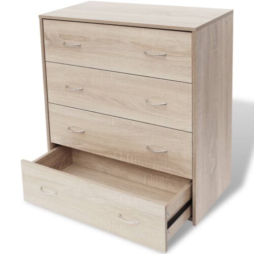 Sideboard with 4 Drawers 60x30.5x71cm Oak Colour - Image 2