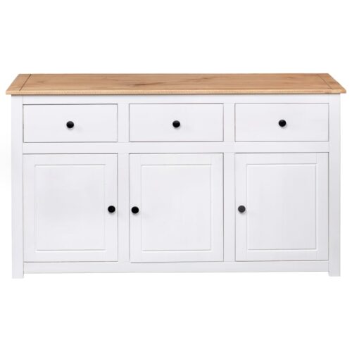 Sideboard White 135x40x80cm Solid Pinewood Panama Range - Image 6