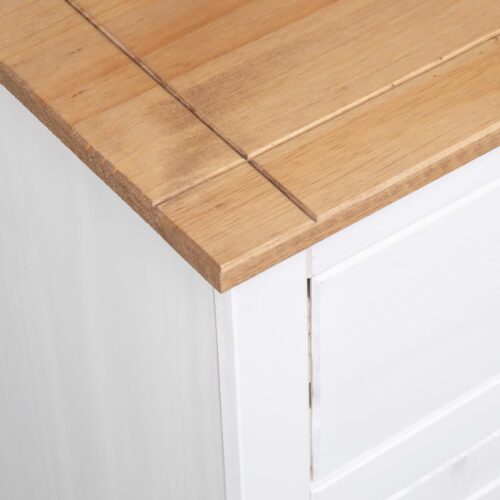 Sideboard White 135x40x80cm Solid Pinewood Panama Range - Image 9