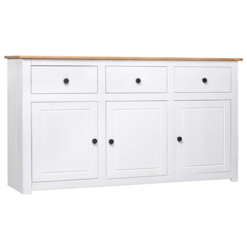Sideboard White 135x40x80cm Solid Pinewood Panama Range - Image 12