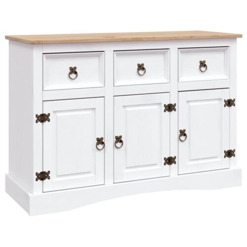 Sideboard Solid Mexican Pinewood Corona Range White 132x43x78cm - Image 2