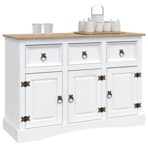 Sideboard Solid Mexican Pinewood Corona Range White 132x43x78cm - Image 3