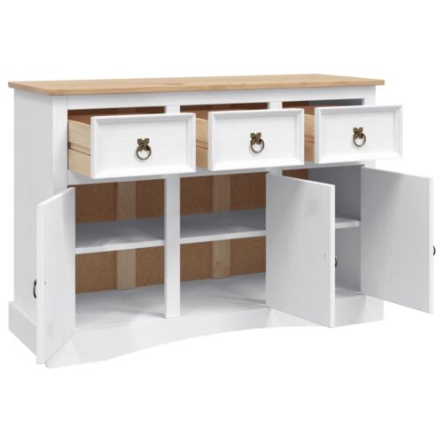 Sideboard Solid Mexican Pinewood Corona Range White 132x43x78cm - Image 7