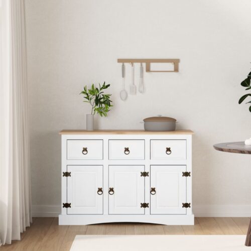 Sideboard Solid Mexican Pinewood Corona Range White 132x43x78cm - Image 10