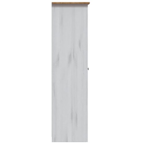 3-Door Wardrobe White 118x50x171.5cm Pine Panama Range - Image 6