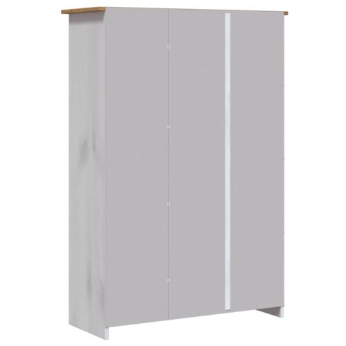 3-Door Wardrobe White 118x50x171.5cm Pine Panama Range - Image 7