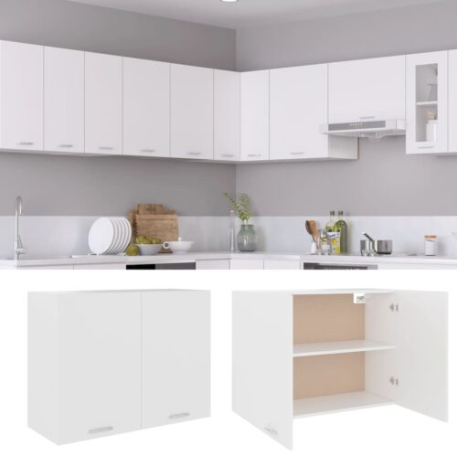 Hanging Cabinet White 80x31x60cm Engineered Wood - Image 2