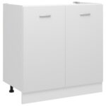 Sink Bottom Cabinet White 80x46x81.5cm Engineered Wood