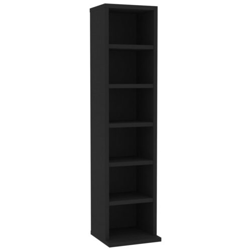 CD Cabinet Black 21x20x88cm Engineered Wood - Image 2