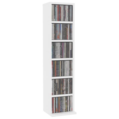 CD Cabinet White 21x20x88cm Engineered Wood - Image 3