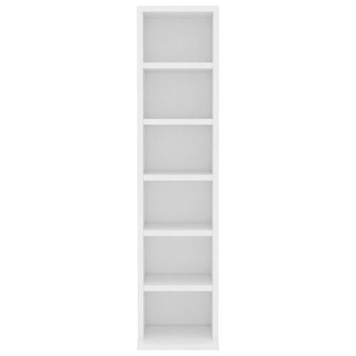 CD Cabinet White 21x20x88cm Engineered Wood - Image 4