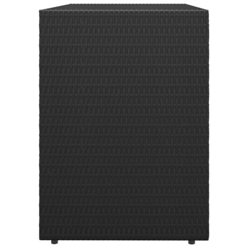 Garden Storage Cabinet Black 100x55.5x80cm Poly Rattan - Image 5