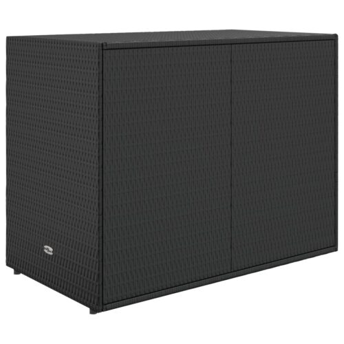 Garden Storage Cabinet Black 100x55.5x80cm Poly Rattan - Image 6