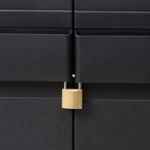 Garden Storage Cabinet with 4 Shelves Black - Image 6