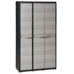 Garden Storage Cabinet with 4 Shelves Black Grey
