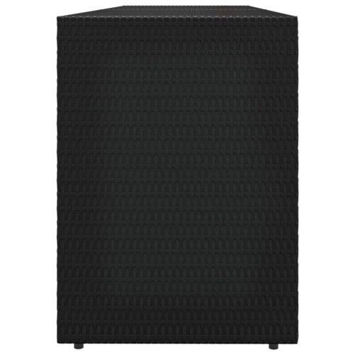 Garden Storage Cabinet Black 198x55.5x80cm Poly Rattan - Image 5