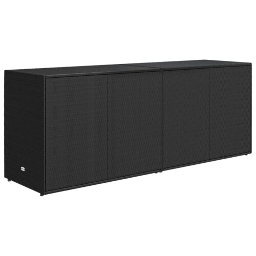 Garden Storage Cabinet Black 198x55.5x80cm Poly Rattan - Image 6