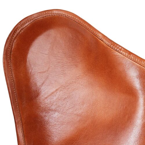 Butterfly Chair Brown Real Leather - Image 5