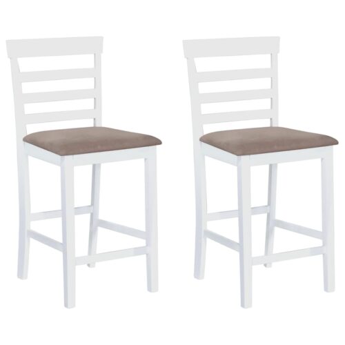 Bar Chairs 2pcs White Fabric