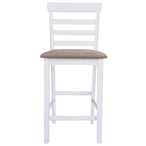 Bar Chairs 2pcs White Fabric - Image 3