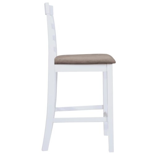 Bar Chairs 2pcs White Fabric - Image 5