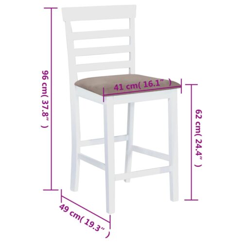 Bar Chairs 2pcs White Fabric - Image 8