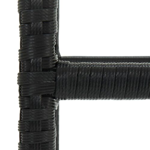 Bar Stools with Cushions 4pcs Black Poly Rattan - Image 7